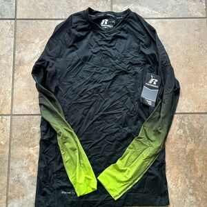 Russell Athletic Black and Green Cool Base Layer